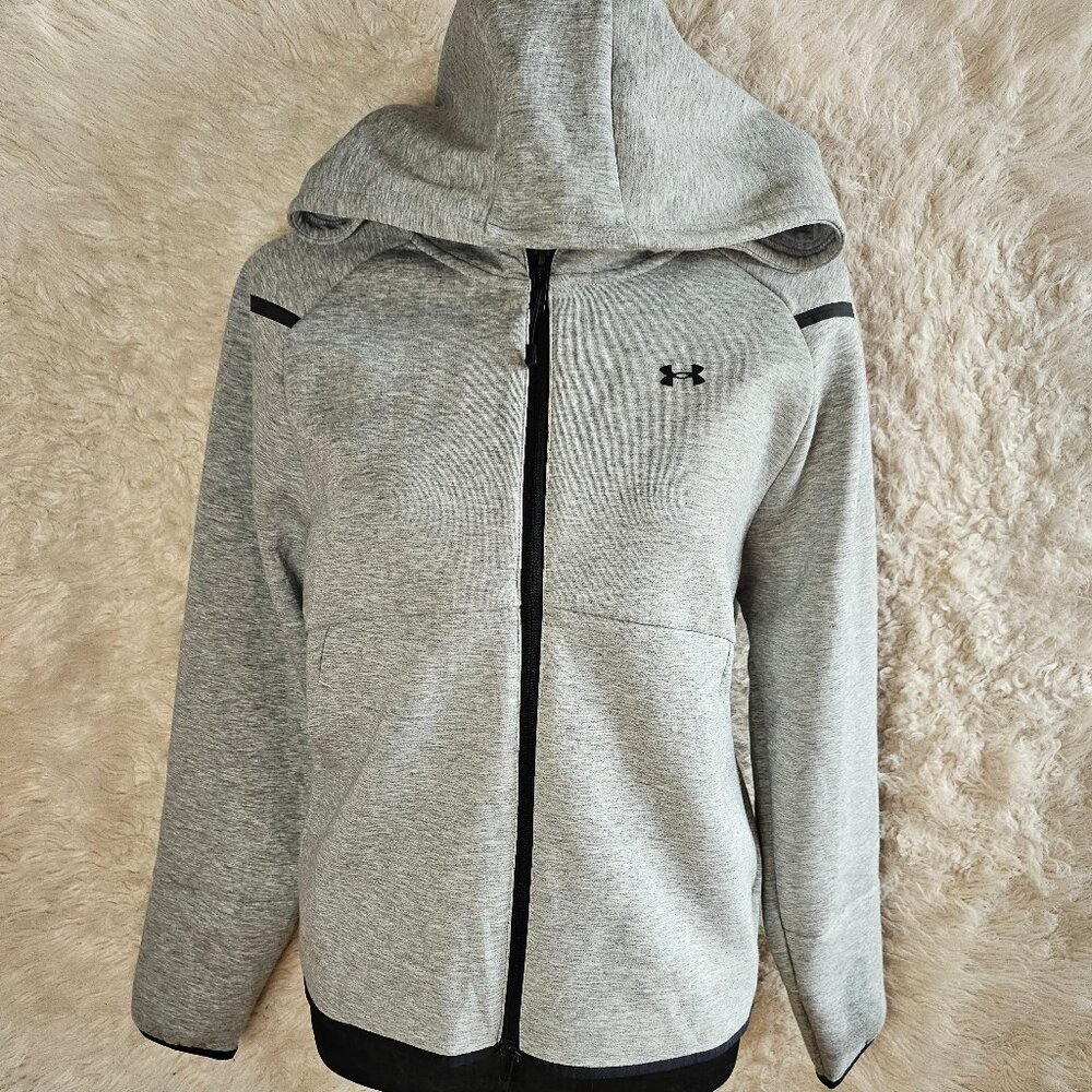 Under Amour Women's Gray Full Zip Hoodie Running Training Walking Jacket  XS